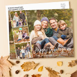 Happy Thanksgiving Family 4 van het Borstelschrift Briefkaart<br><div class="desc">Modern Brush Script Happy Thanksgiving Family 4 Foto Briefkaart</div>