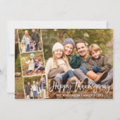 Happy Thanksgiving Family 4 van het Borstelschrift Feestdagenkaart (Voorkant)