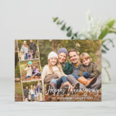 Happy Thanksgiving Family 4 van het Borstelschrift Feestdagenkaart (Staand voorkant)