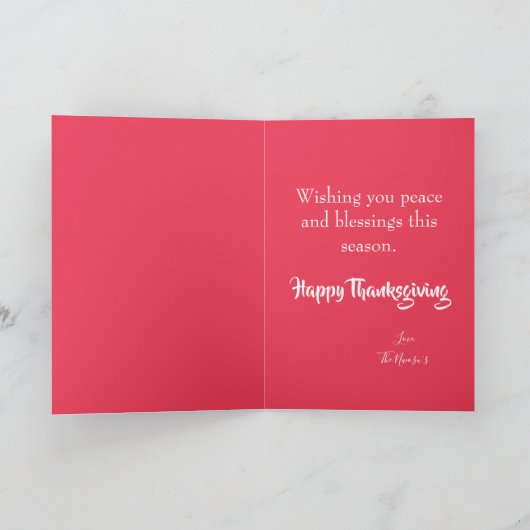 Happy Thanksgiving Family Foto Kaart (Binnen)