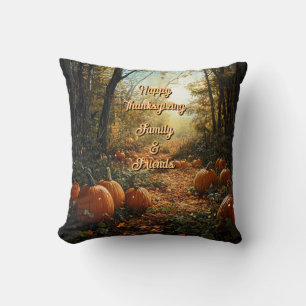 "Happy Thanksgiving Family & Friends" Pumpkin Kussen