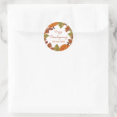 Happy Thanksgiving  Family Name Autumn   Ronde Sticker (Tas)