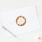 Happy Thanksgiving  Family Name Autumn   Ronde Sticker (Envelop)