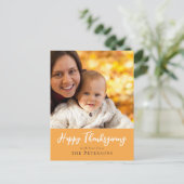 Happy Thanksgiving Family Photo Calligraphy Script Briefkaart (Staand voorkant)