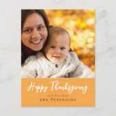 Happy Thanksgiving Family Photo Calligraphy Script Briefkaart (Voorkant)