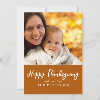 Happy Thanksgiving Family Photo Calligraphy Script Feestdagenkaart