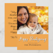 Happy Thanksgiving Family Photo Calligraphy Script Feestdagenkaart (Voorkant / Achterkant)