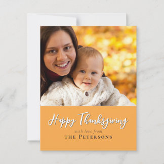 Happy Thanksgiving Family Photo Calligraphy Script Feestdagenkaart