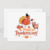 Happy Thanksgiving Farm Animals en Pumpkins Briefkaart (Voorkant / Achterkant)