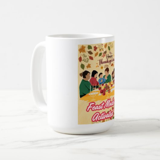 Happy Thanksgiving Feast Mode Activated tee Koffiemok (Voorkant links)