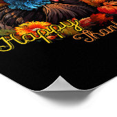 Happy Thanksgiving Feest Turkije Design T-shirt Poster (Hoek)