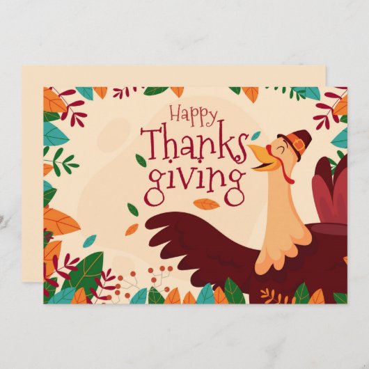 Happy Thanksgiving Feestdagenkaart (Voorkant / Achterkant)