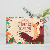 Happy Thanksgiving Feestdagenkaart (Staand voorkant)