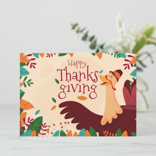 Happy Thanksgiving Feestdagenkaart (Staand voorkant)
