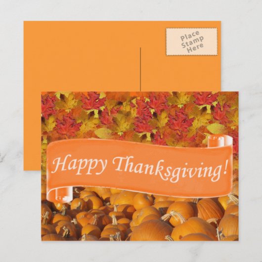 Happy Thanksgiving Feestdagenkaart (Voorkant / Achterkant)