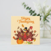 Happy Thanksgiving Feestdagenkaart (Staand voorkant)