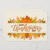 Happy Thanksgiving Feestdagenkaart (Voorkant / Achterkant)