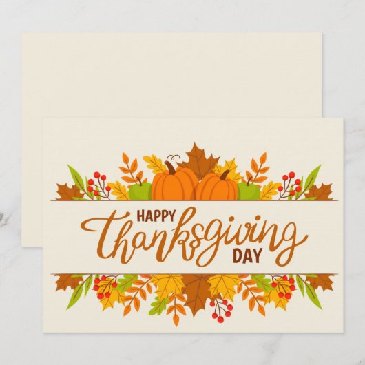 Happy Thanksgiving Feestdagenkaart (Voorkant / Achterkant)