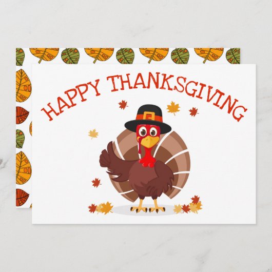 Happy Thanksgiving Feestdagenkaart (Voorkant / Achterkant)