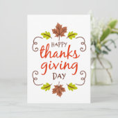 Happy Thanksgiving Feestdagenkaart (Staand voorkant)