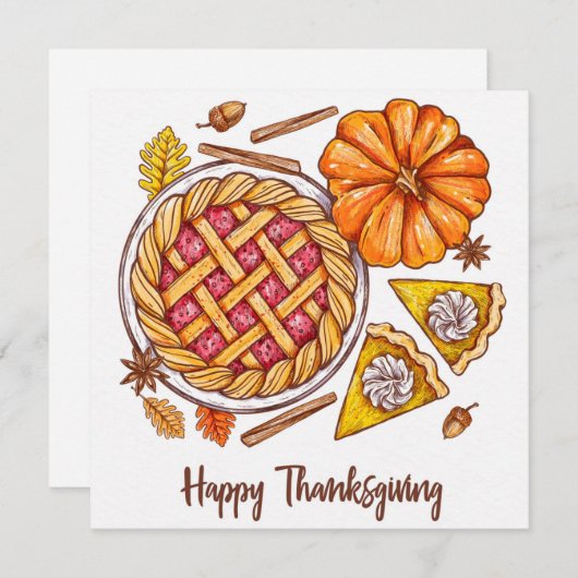 Happy Thanksgiving Feestdagenkaart (Voorkant / Achterkant)