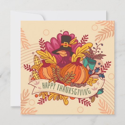 Happy Thanksgiving Feestdagenkaart (Voorkant)