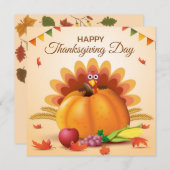 Happy Thanksgiving Feestdagenkaart (Voorkant / Achterkant)