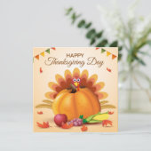 Happy Thanksgiving Feestdagenkaart (Staand voorkant)