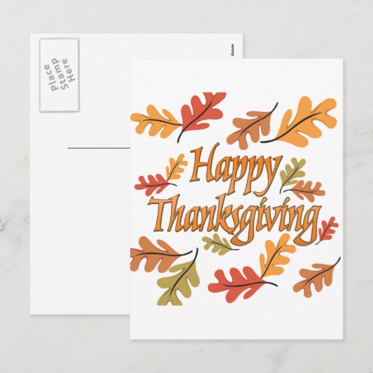 Happy Thanksgiving Feestdagenkaart (Voorkant / Achterkant)