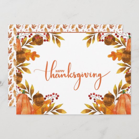 Happy Thanksgiving Feestdagenkaart (Voorkant / Achterkant)