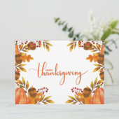 Happy Thanksgiving Feestdagenkaart (Staand voorkant)