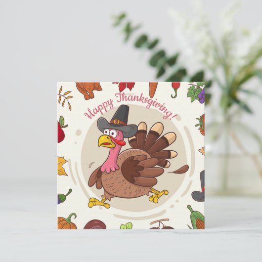 Happy Thanksgiving Feestdagenkaart (Staand voorkant)
