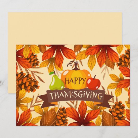 Happy Thanksgiving Feestdagenkaart (Voorkant / Achterkant)