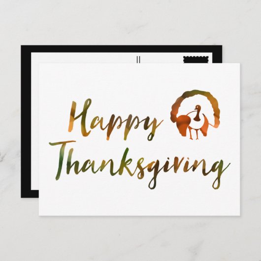 Happy Thanksgiving Feestdagenkaart (Voorkant / Achterkant)