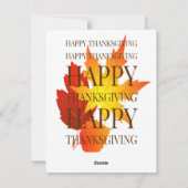 Happy Thanksgiving Feestdagenkaart (Achterkant)