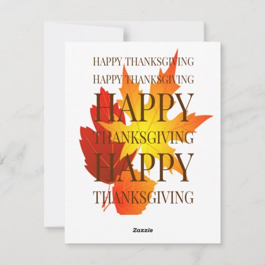 Happy Thanksgiving Feestdagenkaart (Achterkant)