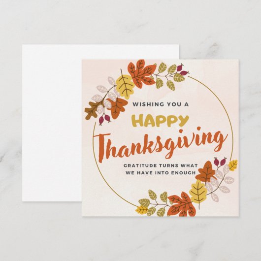 Happy Thanksgiving Feestdagenkaart (Voorkant / Achterkant)