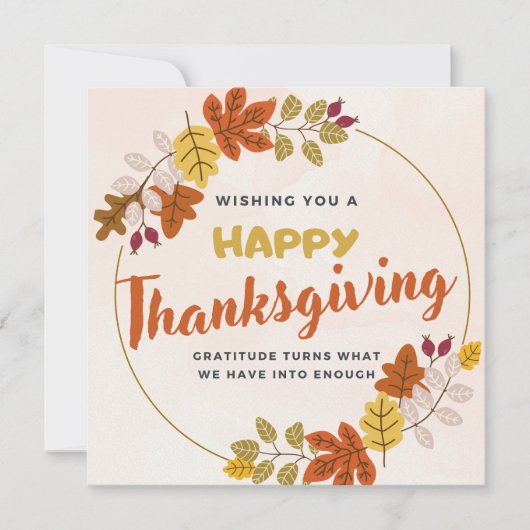 Happy Thanksgiving Feestdagenkaart (Voorkant)