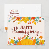 Happy Thanksgiving Feestdagenkaart (Voorkant / Achterkant)