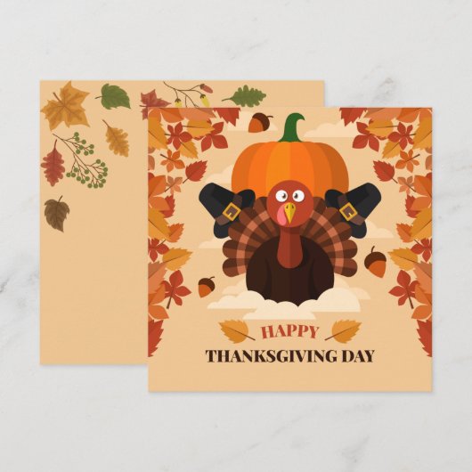 Happy Thanksgiving Feestdagenkaart (Voorkant / Achterkant)