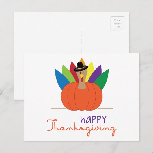 Happy Thanksgiving Feestdagenkaart (Voorkant / Achterkant)