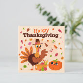 Happy Thanksgiving Feestdagenkaart (Staand voorkant)