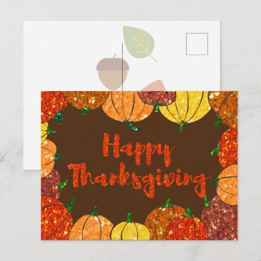 Happy Thanksgiving-feestkaart Briefkaart (Voorkant / Achterkant)