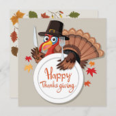 Happy Thanksgiving-feestkaart Feestdagenkaart (Voorkant / Achterkant)