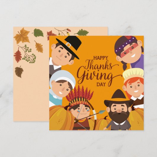 Happy Thanksgiving-feestkaart Feestdagenkaart (Voorkant / Achterkant)