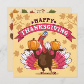 Happy Thanksgiving-feestkaart Feestdagenkaart (Voorkant / Achterkant)
