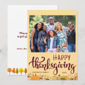 Happy Thanksgiving Flat Holiday-fotokaart Feestdagenkaart (Voorkant / Achterkant)