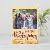 Happy Thanksgiving Flat Holiday-fotokaart Feestdagenkaart (Staand voorkant)