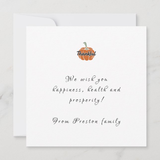 Happy Thanksgiving-flatkaart (Achterkant)