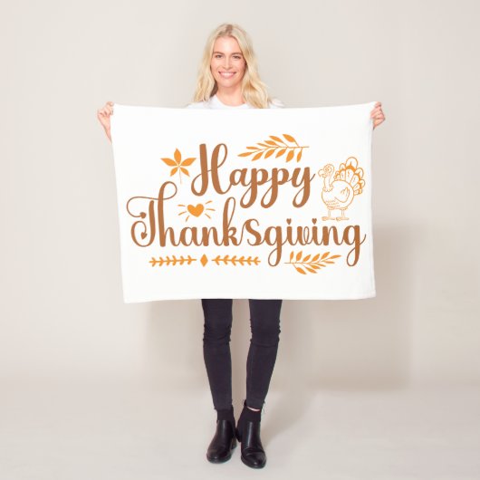Happy Thanksgiving Fleece Deken (In situ)